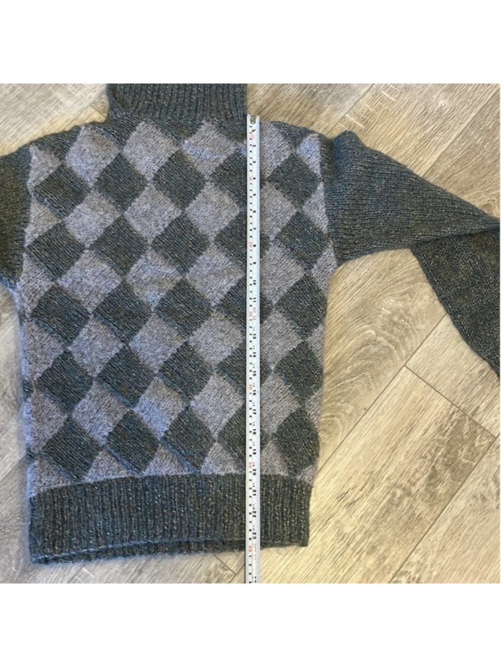 PIERRE CAVALLO Vintage Mohair Blend Diamond Pattern Sweater, S/M - Picture 10 of 10
